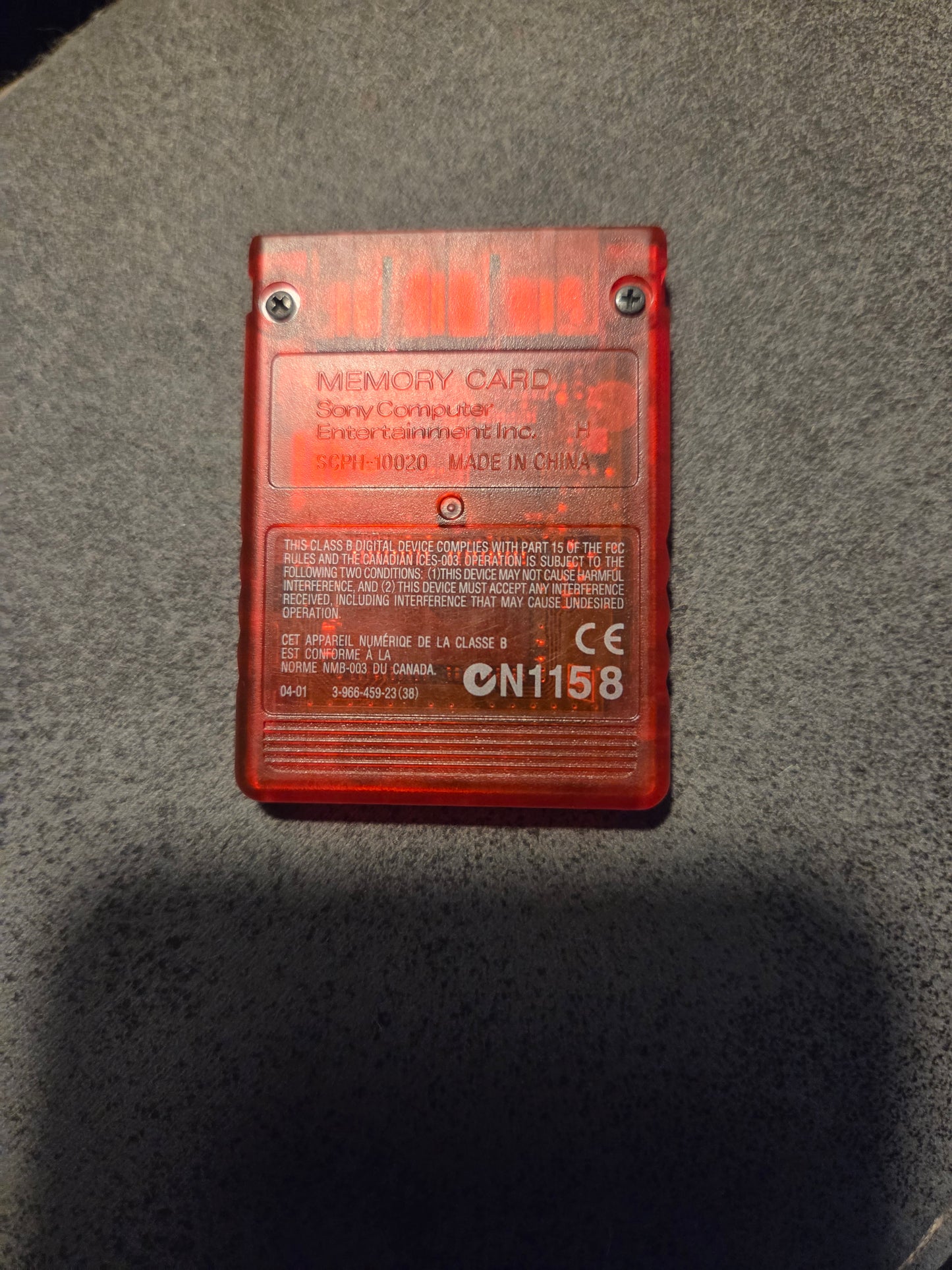 Original Memory Card 8MB Clear Red - Playstation 2