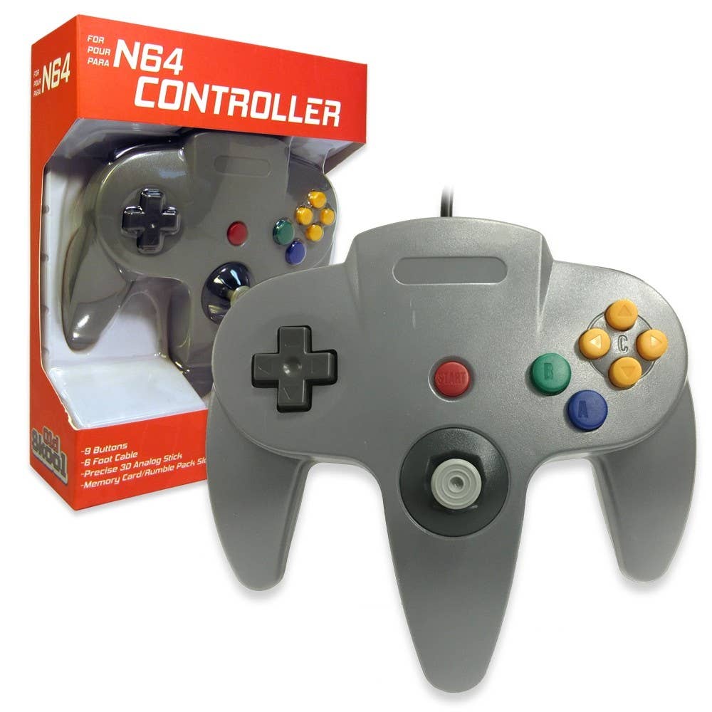 Old Skool N64 Controller – Gray (Brand New)