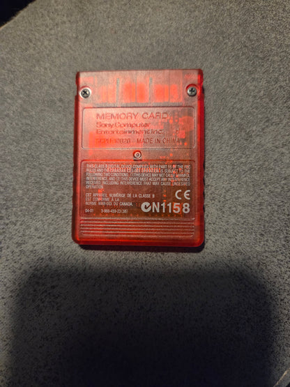Original Memory Card 8MB Clear Red - Playstation 2