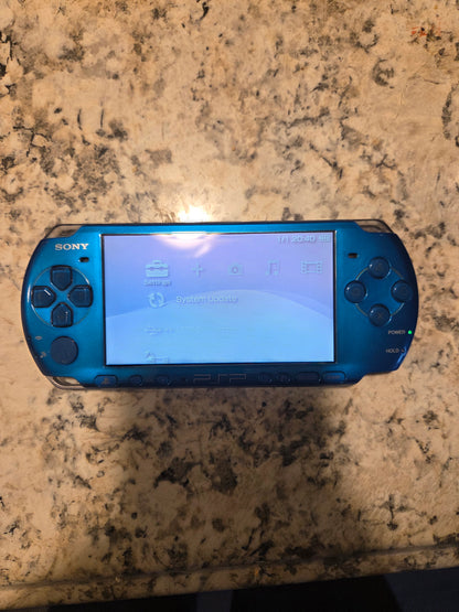 PSP-3000 Blue Handheld Console (Tested & Working)