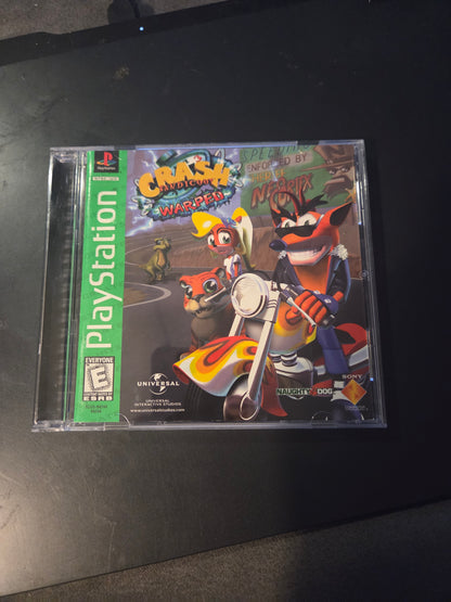 Crash Bandicoot: Warped (Complete in Box)  – PlayStation 1 (Black Label Case, Greatest Hits Manual)