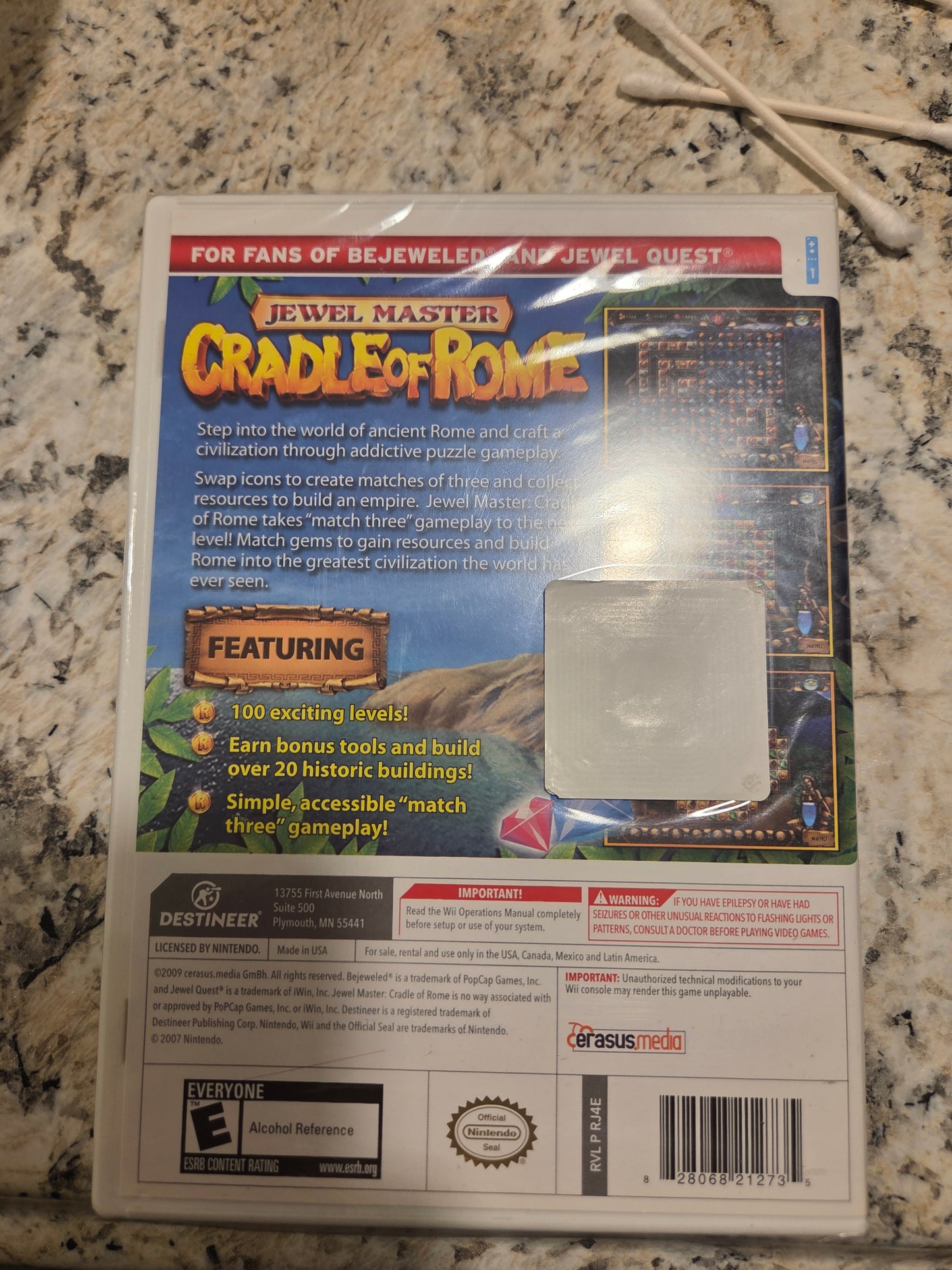 Jewel Master: Cradle of Rome (Brand New & Sealed) – Nintendo Wii