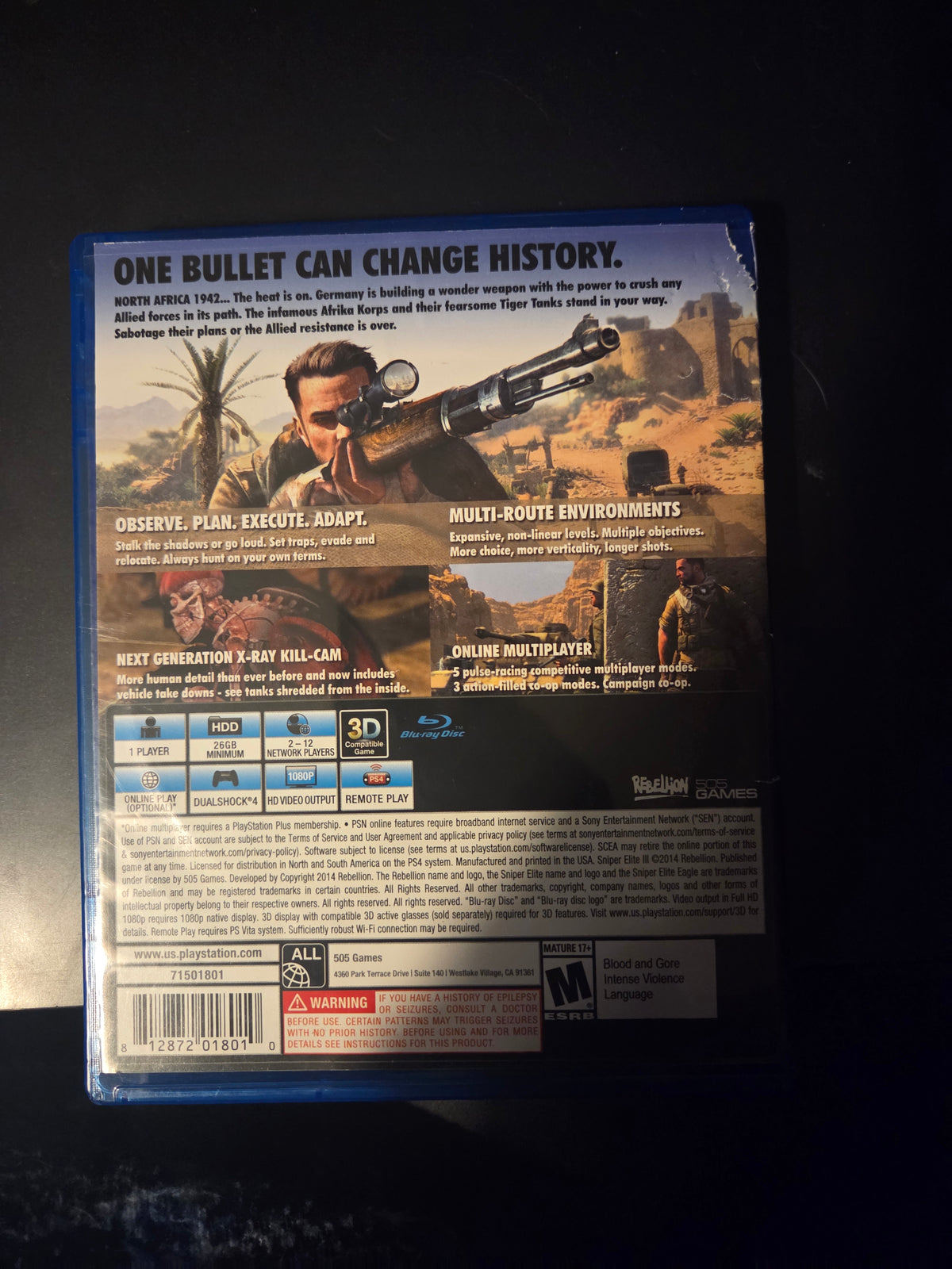 Sniper Elite III (Game + Case) – PlayStation 4