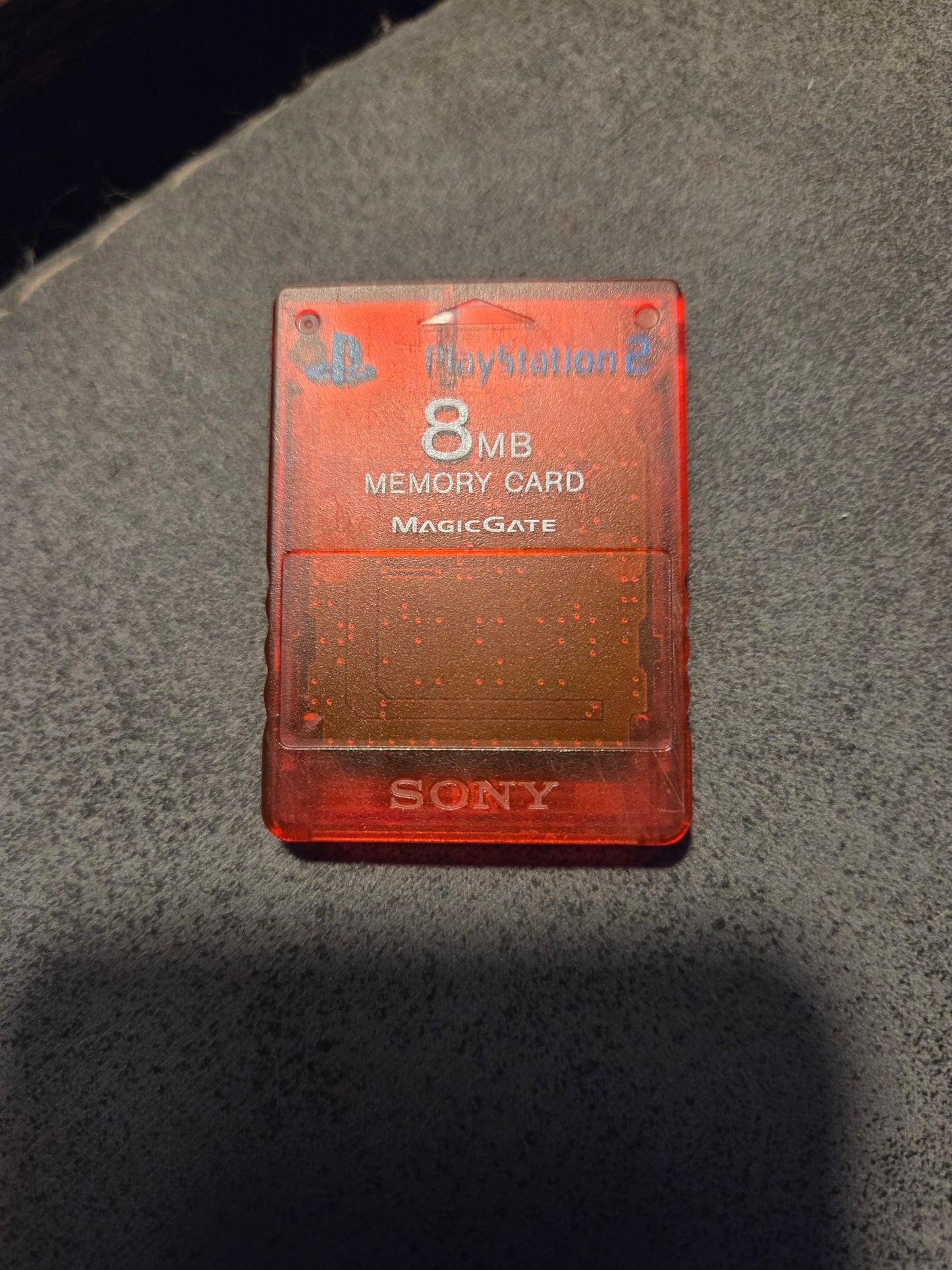Original Memory Card 8MB Clear Red - Playstation 2